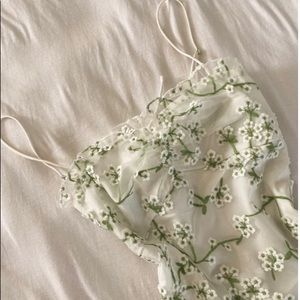 Croatian Coast White Floral Mini Dress